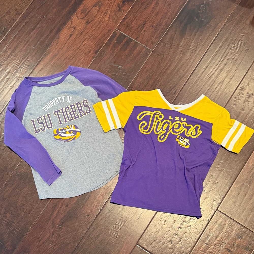 Colosseum LSU Tigers Kids Long Sleeve Tee Set - Purple, Gray, Yellow